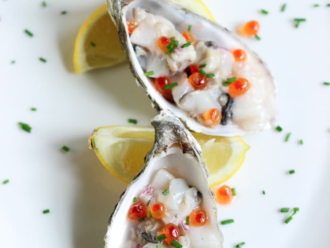 Tartare d'huîtres aux noix de Saint-Jacques pour les fêtes