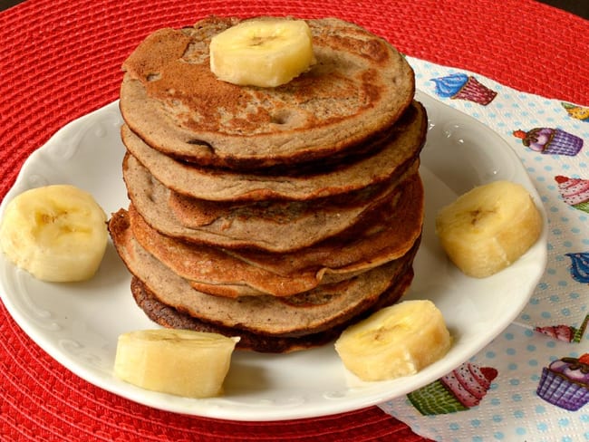 Pancakes à la banane et au sarrasin