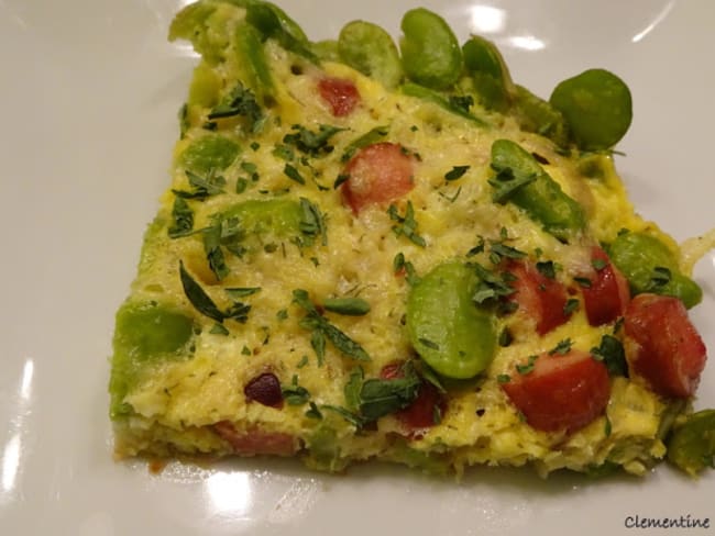 Omelette de fèves et pecorino