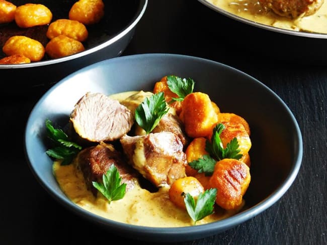 Curry de joues de cochon et gnocchis de butternut