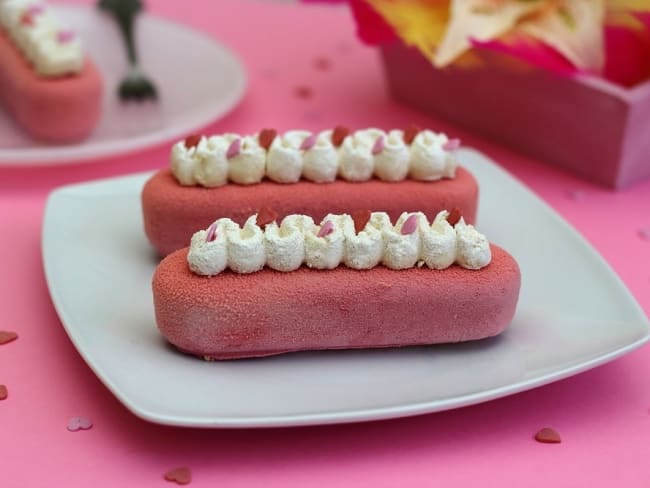 Entremets framboise et chocolat blanc