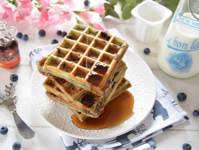 Gaufres aux myrtilles pour le goûter