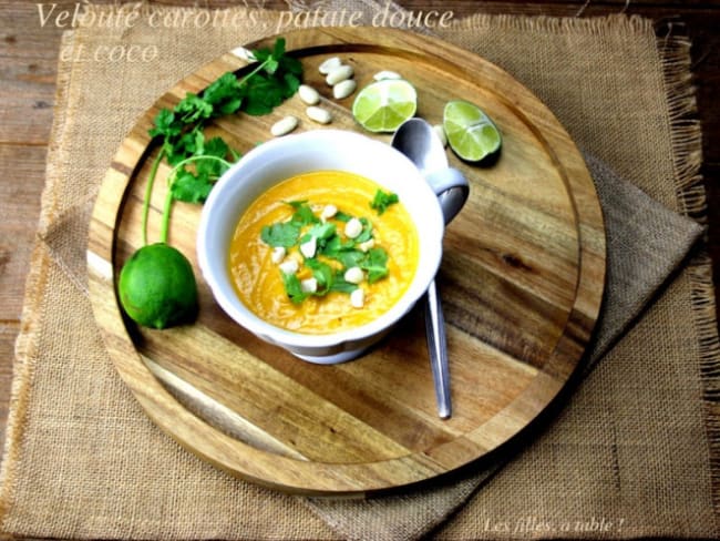 Velouté de carottes, patate douce et coco