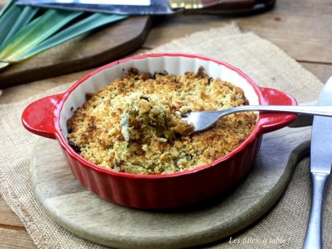 Crumble de poireaux au fromage de chèvre