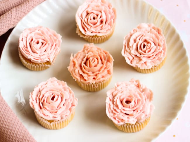 Cupcakes en forme de rose