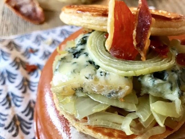 Tartelettes aux oignons et Bleu d'Auvergne