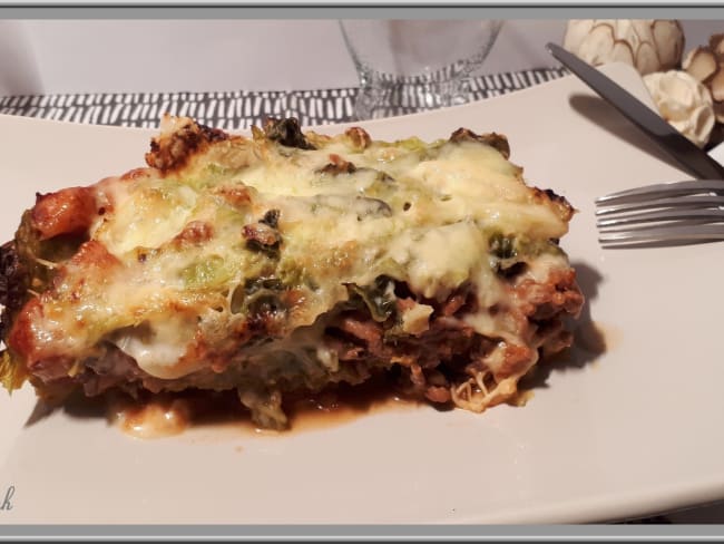 Lasagne revisitée au chou vert