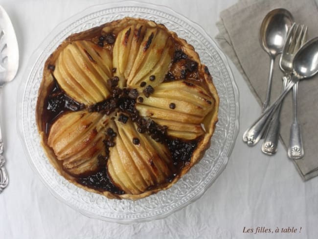 Tarte aux poires chocolat et cassonade