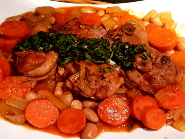 Osso buco de dinde et haricots blancs