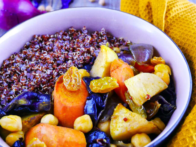 Couscous de légumes d’hiver rôtis et quinoa rouge