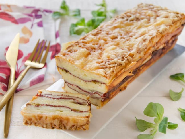 Croque cake comté viande des Grisons