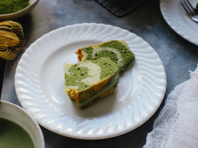 Bundt cake marbré matcha et vanille