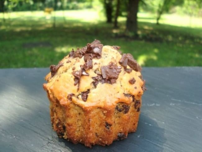 Muffins au beurre de cacahuètes et aux pépites de chocolat