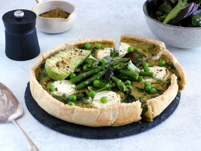 Quiche printanière aux légumes verts