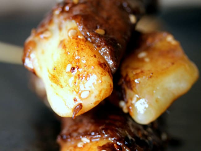 Yakitori : des brochettes de boeuf au fromage