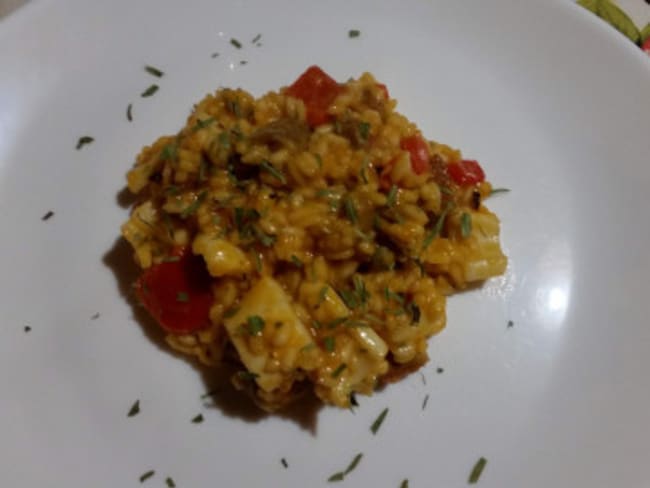 Risotto calmars et chorizo