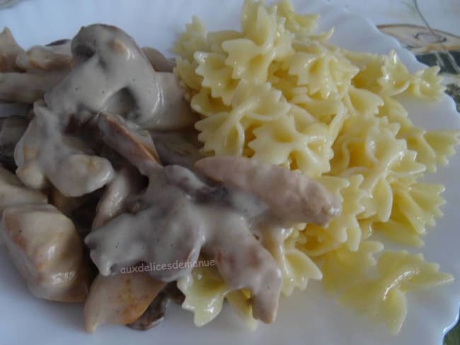 Aiguillettes de poulet à la crème au morbier