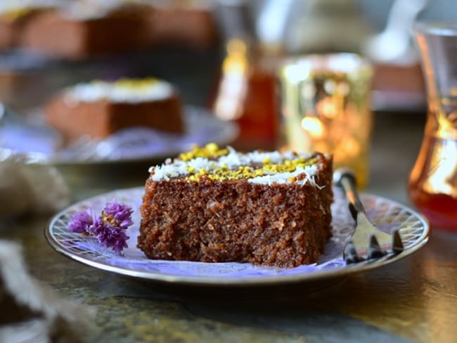 Besboussa au chocolat noix de coco, gateau de semoule