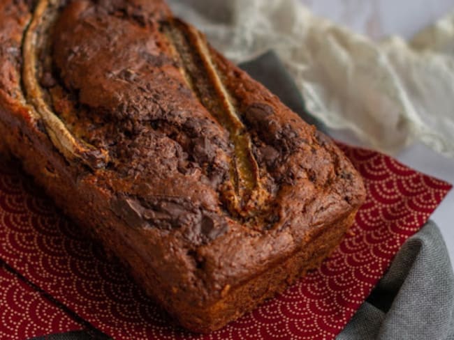 Banana bread aux pépites de chocolat noir 