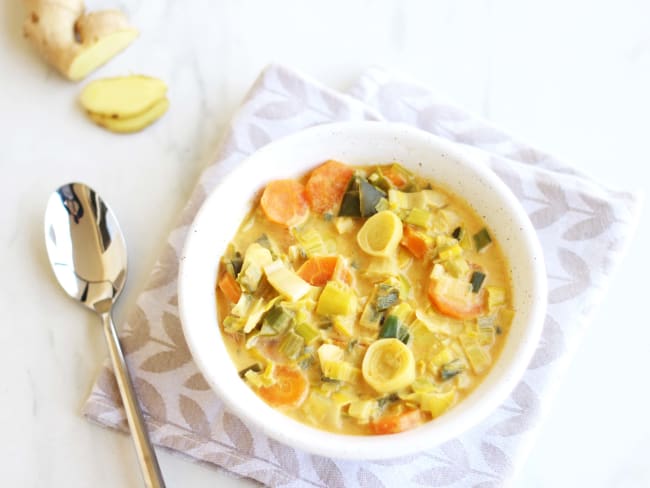 Curry de poireaux et de carottes 