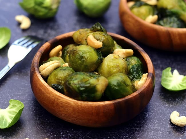 Choux de Bruxelles caramélisés au miel et vinaigre balsamique