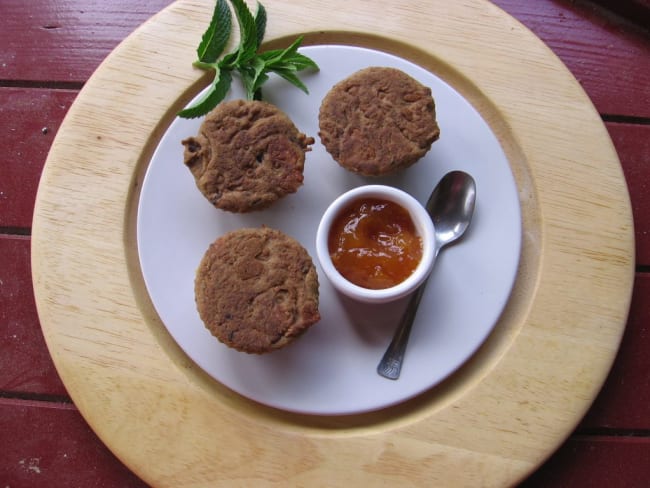 Muffins à l'orange, abricots et pruneaux sans gluten