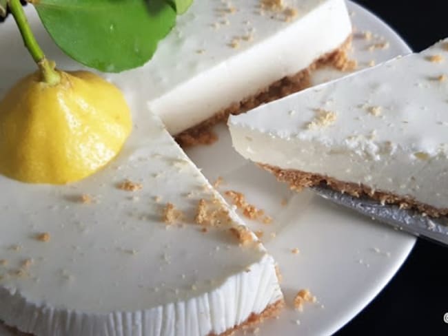 Cheesecake sans cuisson au fromage blanc et citron de Menton 