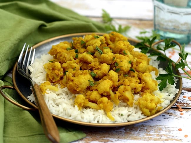 Dhal de lentilles corail au chou-fleur