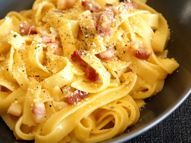 Tagliatelles à la carbonara