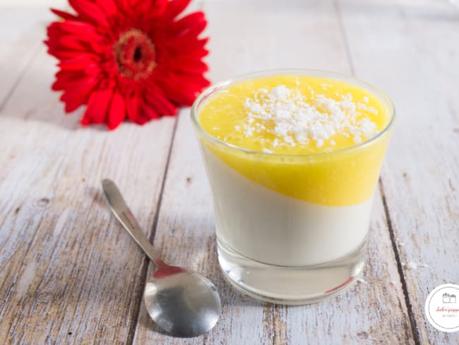 Panna cotta à l'agar agar et coulis de mangue