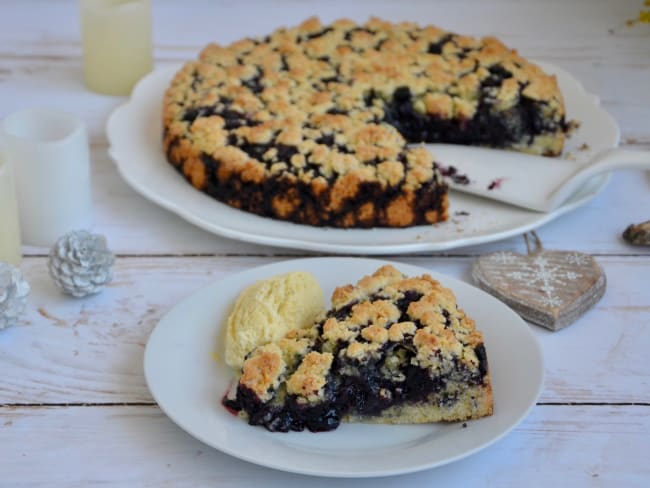 Gâteau sbriciolata italien à la myrtille