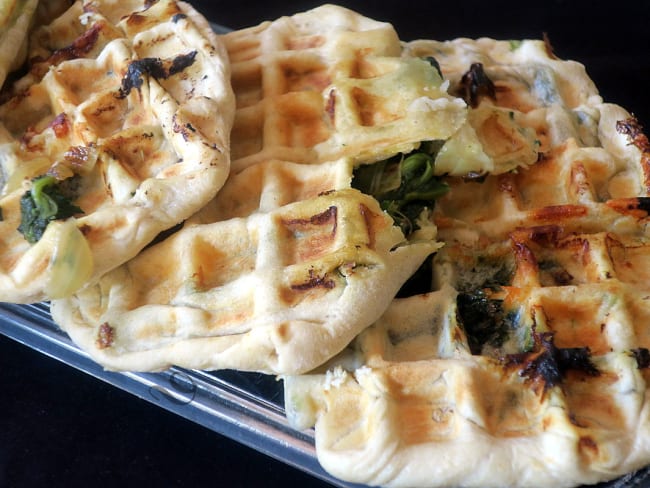 Gaufres chèvre et épinards pour un diner tranquille