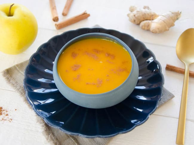 Soupe potimarron pomme gingembre