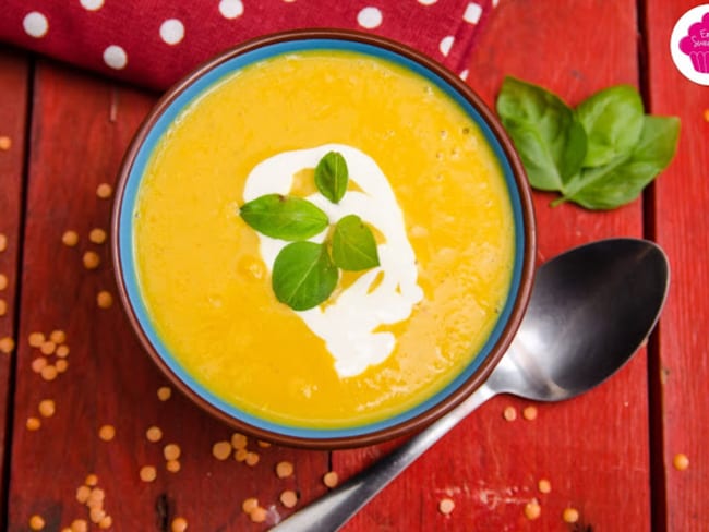 Soupe de lentilles corail et butternut