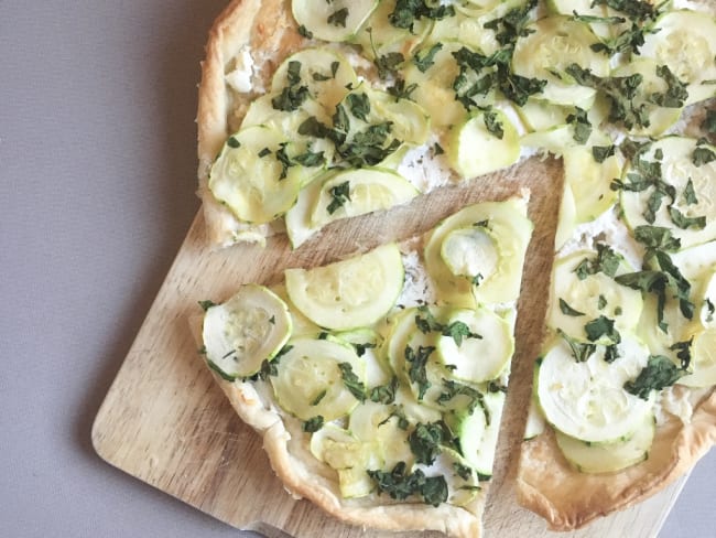 Tarte courgettes, chèvre et épinards