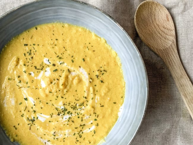 Velouté de chou fleur et carottes au lait de coco