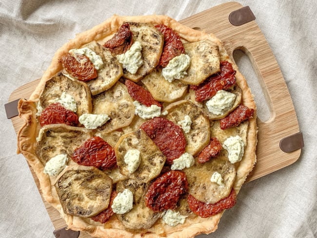 Tarte aubergines tomates séchées