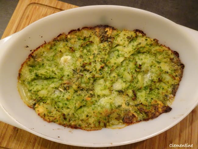 Gratin fondant de poisson aux petits pois