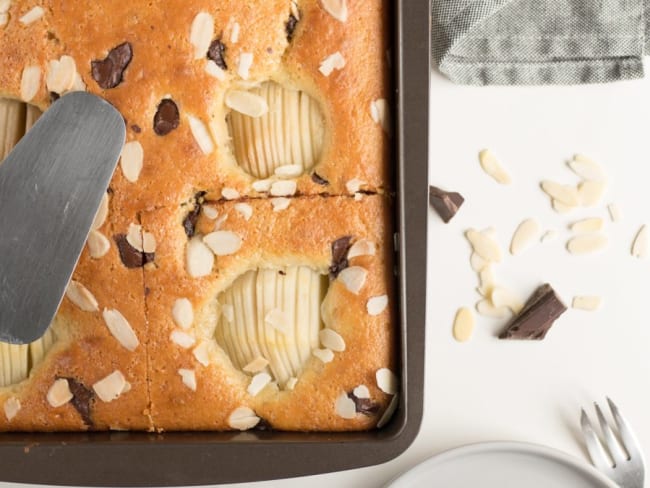 Gâteau poire chocolat amande sans beurre