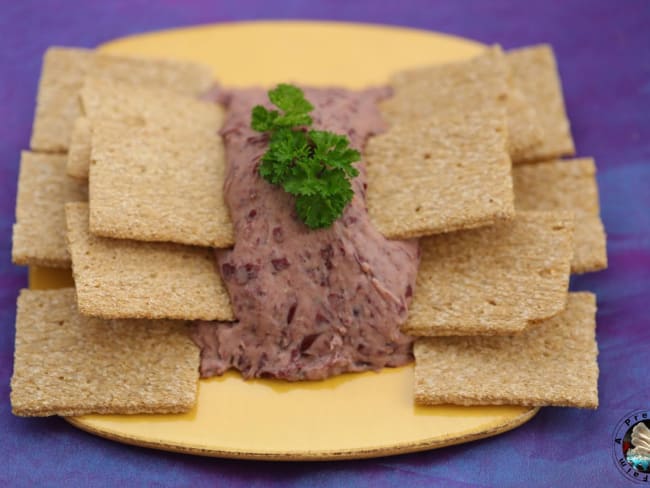 Tartinade d'haricots rouges, crackers potiron