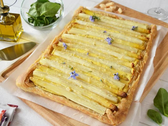 Tarte feuilletée asperges ricotta