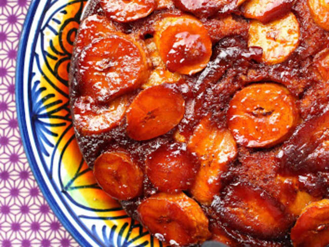 Gâteau renversé à la banane plantain