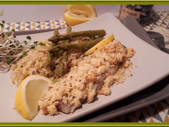 Filets de colin au crumble d'amandes