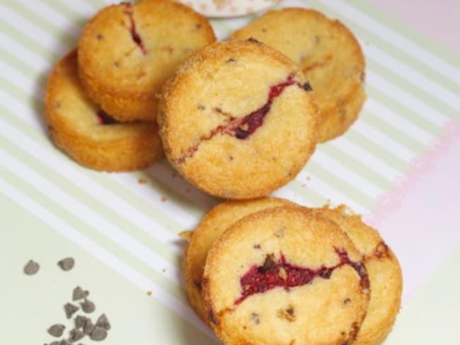 Biscuits framboises et pépites de chocolat