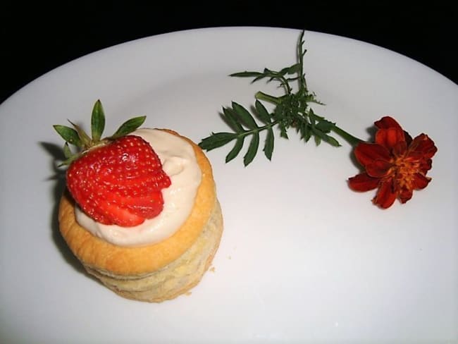 Vol-au-vent fraise, vanille et mascarpone