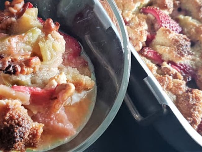 Crumble fraises rhubarbe 