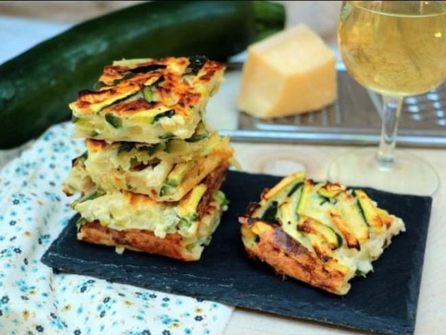 Scarpaccia aux courgettes et parmesan d'après le Chef Alain Ducasse