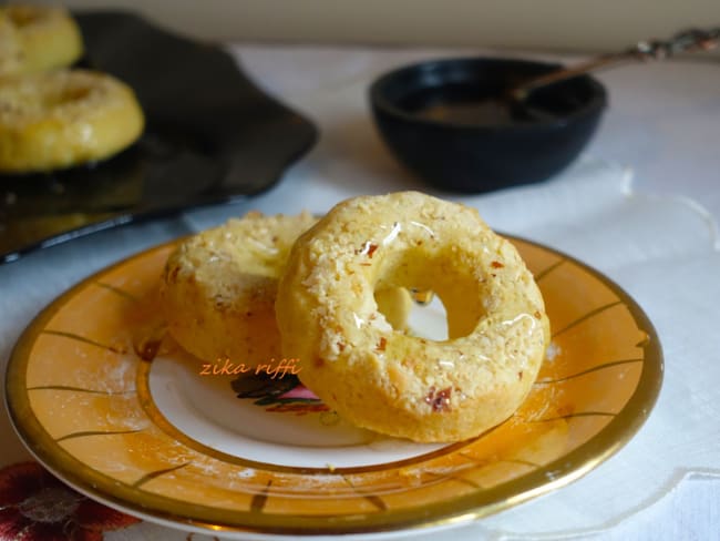 Gâteaux aux amandes miel et géranium