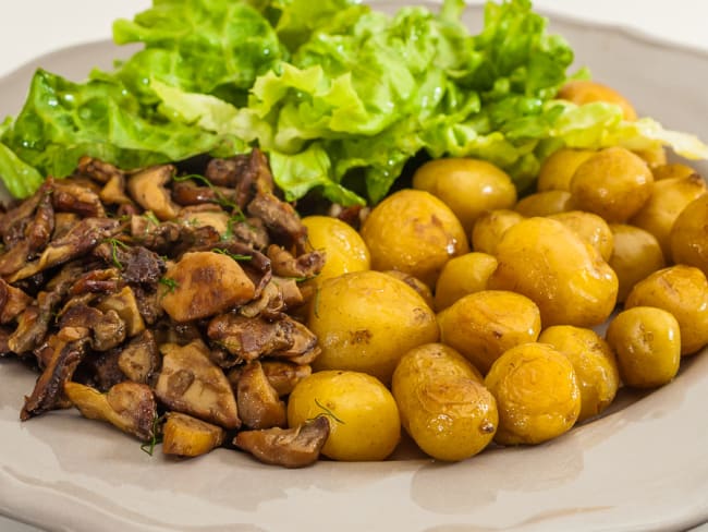 Pomme de terre bonnotte de Noirmoutier aux cèpes