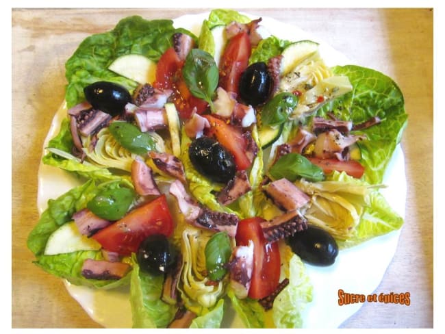 Salade composée de poulpe et légumes